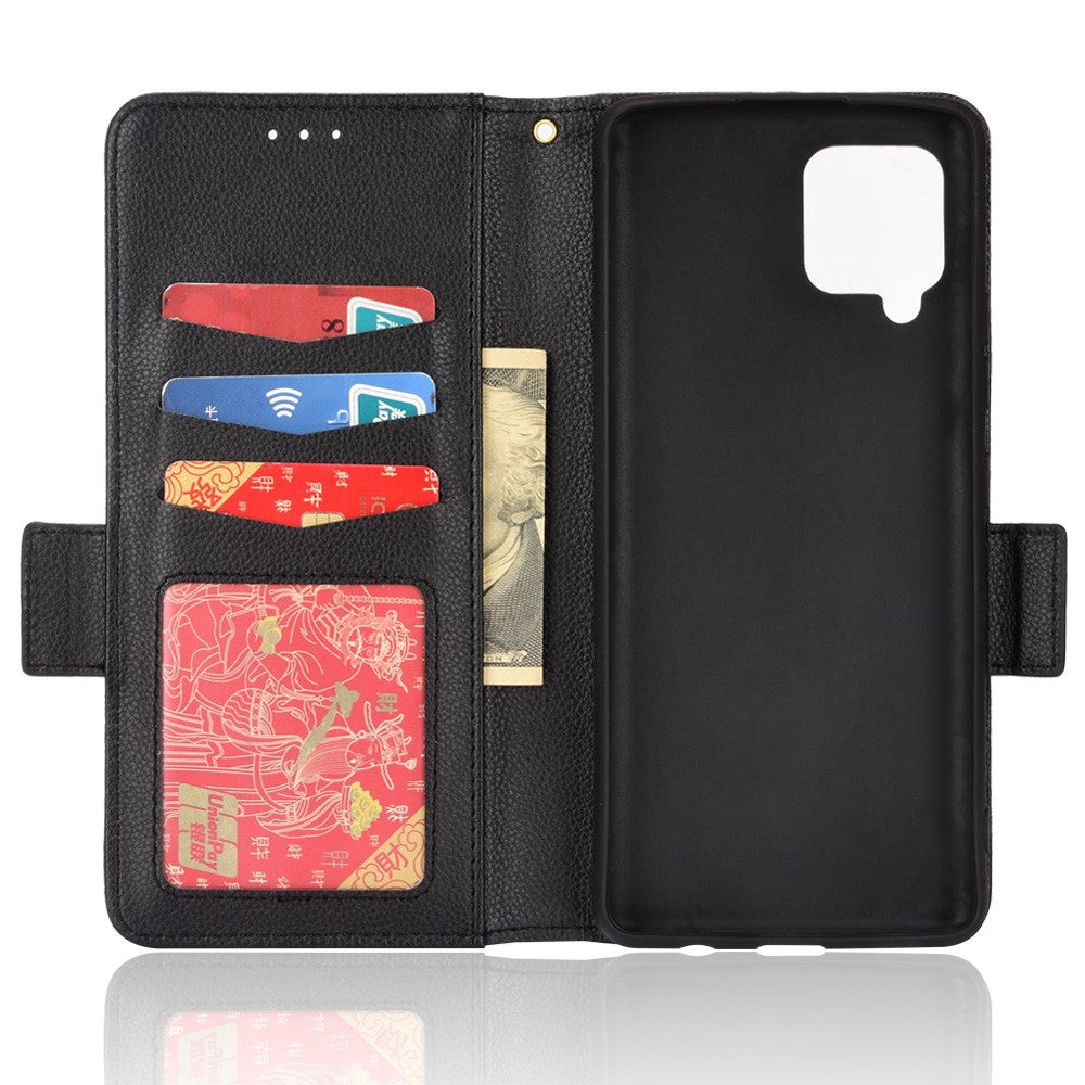 Litchi Texture PU Leather Protective Cover All-round Shockproof Stand Wallet Phone Case for Samsung Galaxy A42 5G/M42 5G