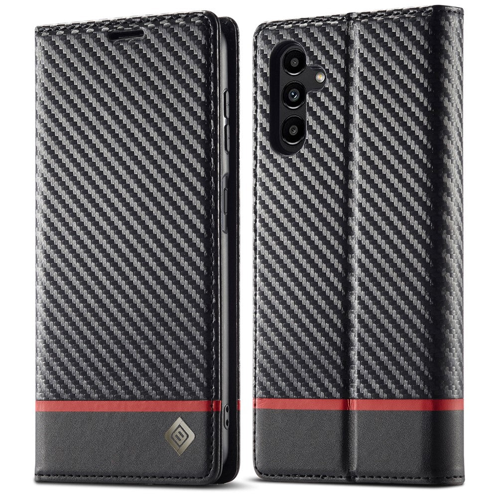 LC.IMEEKE tegnebogsetui med kulfiberstruktur i PU-læder til Samsung Galaxy A13 5G / A04s 4G (164,7 mm)