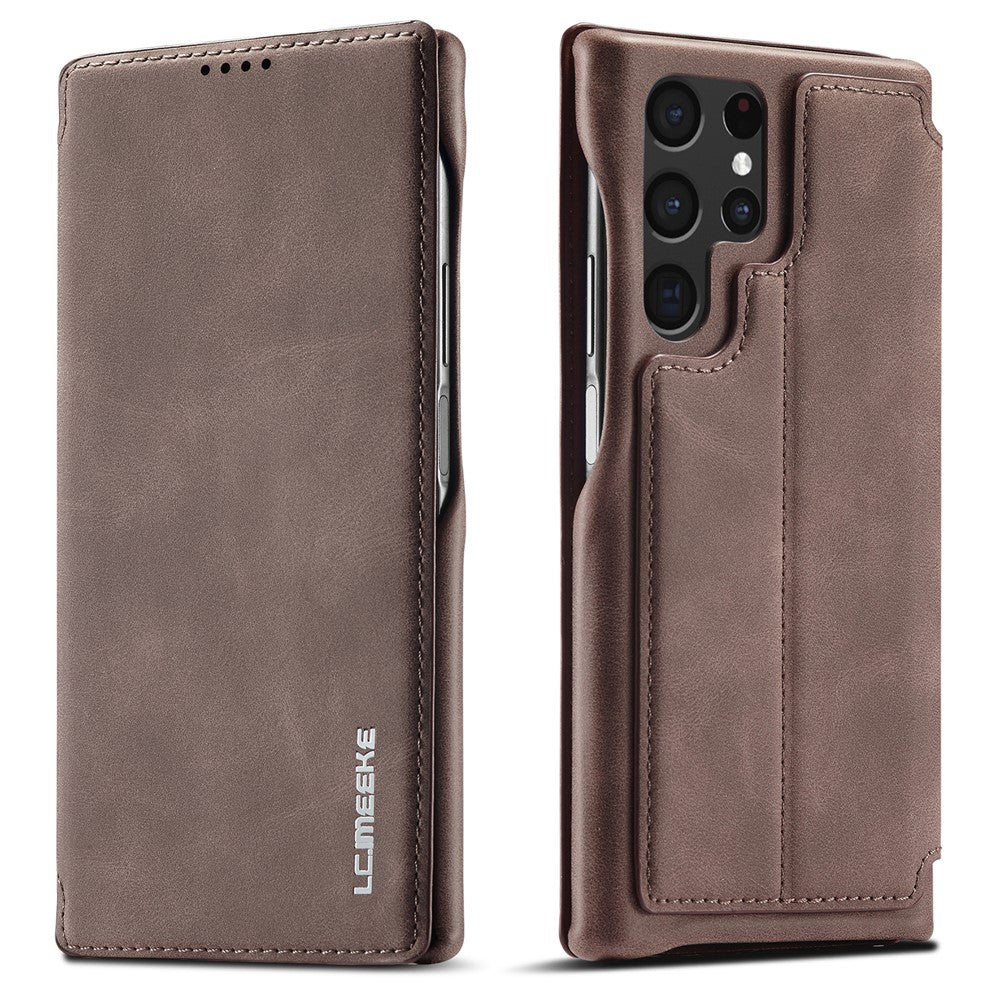 LC.IMEEKE Magnetiskt Läderfodral med Automatisk Stängning och Kortplats för Samsung Galaxy S22 Ultra 5G