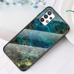 Tempered Glass + PC + TPU Hybrid Cover Fall Protection Marble Pattern Phone Case for Samsung Galaxy A53 5G