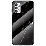 Tempered Glass + PC + TPU Hybrid Cover Fall Protection Marble Pattern Phone Case for Samsung Galaxy A53 5G