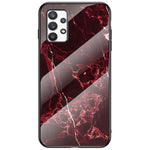 Tempered Glass + PC + TPU Hybrid Cover Fall Protection Marble Pattern Phone Case for Samsung Galaxy A53 5G
