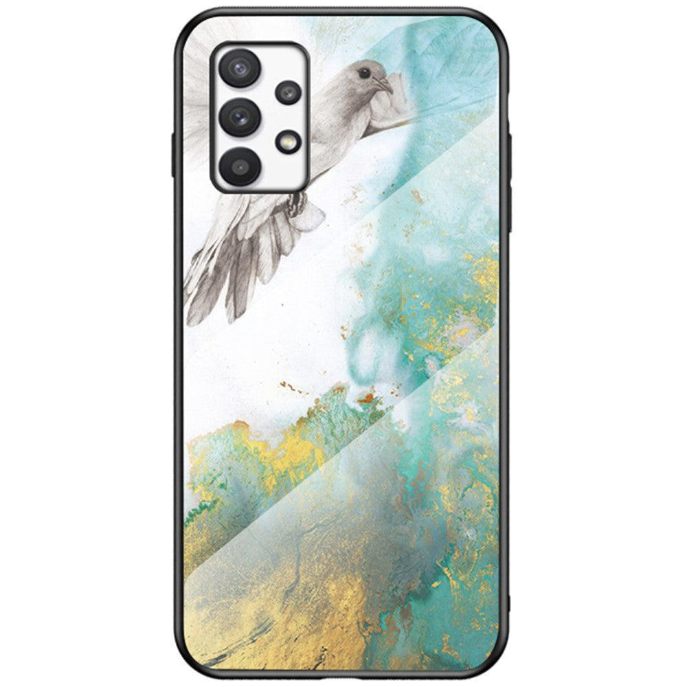 Härdat glas + PC + TPU Välskyddat reptåligt marmormönster mobilskal för Samsung Galaxy A33 5G