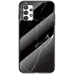 Härdat glas + PC + TPU Välskyddat reptåligt marmormönster mobilskal för Samsung Galaxy A33 5G