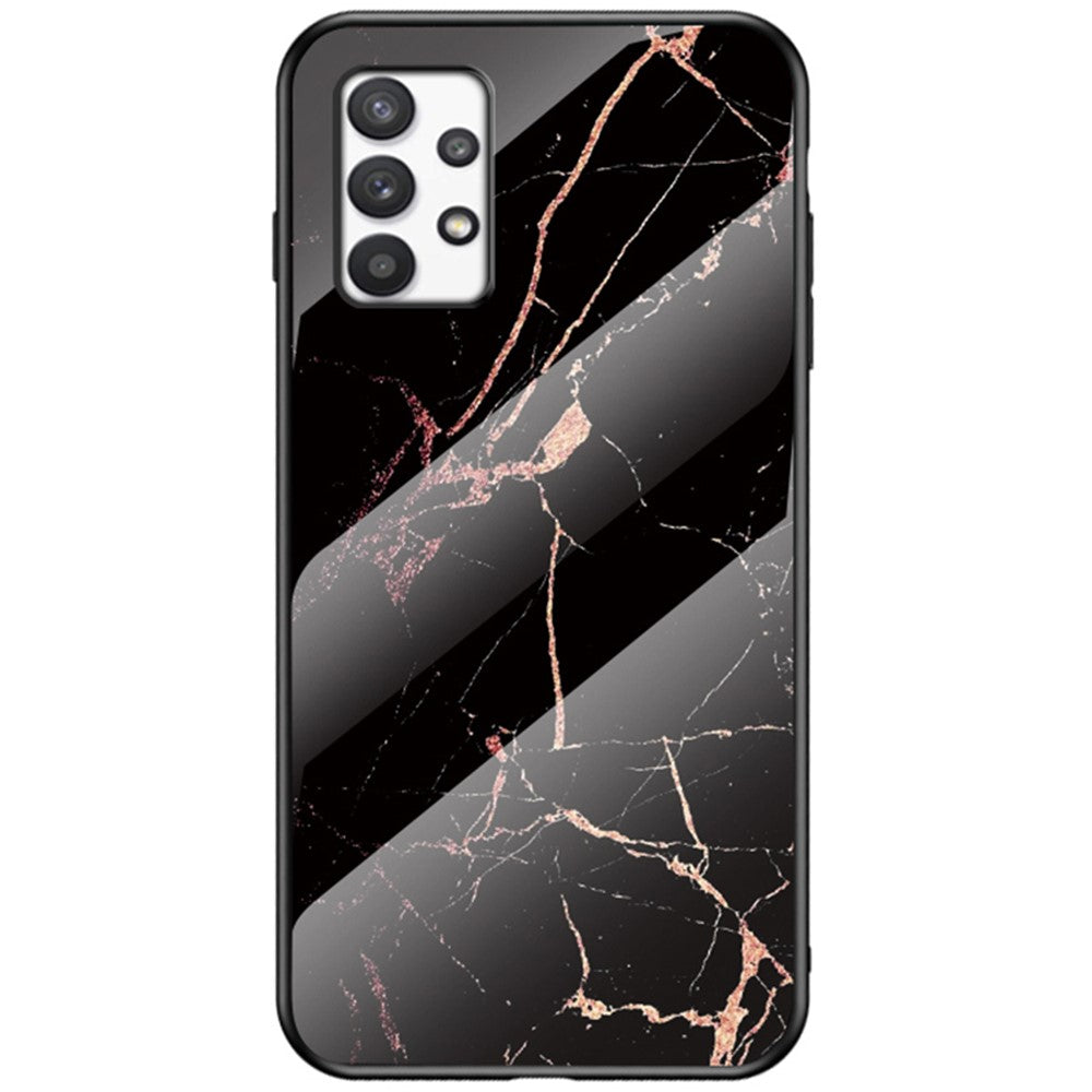 Tempered Glass + PC + TPU Well-protected Anti-scratch Marble Pattern Phone Case Shell for Samsung Galaxy A33 5G