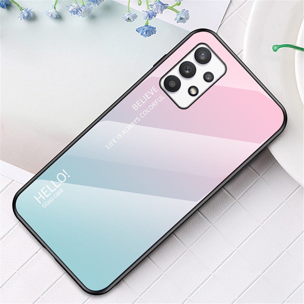 Gradient Farve Anti-ridse Hærdet Glas + PC + TPU Hybrid Telefoncover til Samsung Galaxy A53 5G