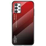 Tonad färg härdat glas + PC + TPU stötsäkert mobilmobilsskal för Samsung Galaxy A33 5G