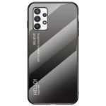 Gradientfarvet hærdet glas + PC + TPU stødsikkert mobiltelefoncover til Samsung Galaxy A33 5G