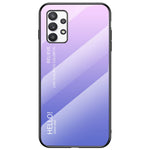 Tonad färg härdat glas + PC + TPU stötsäkert mobilmobilsskal för Samsung Galaxy A33 5G