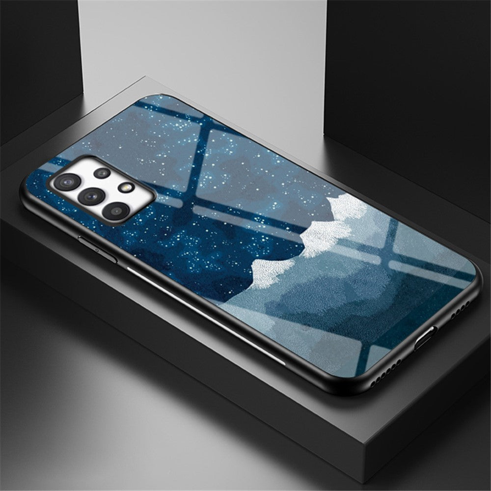 Hærdet glas med stjernehimmel-mønster + PC + TPU beskyttelsescover til Samsung Galaxy A33 5G