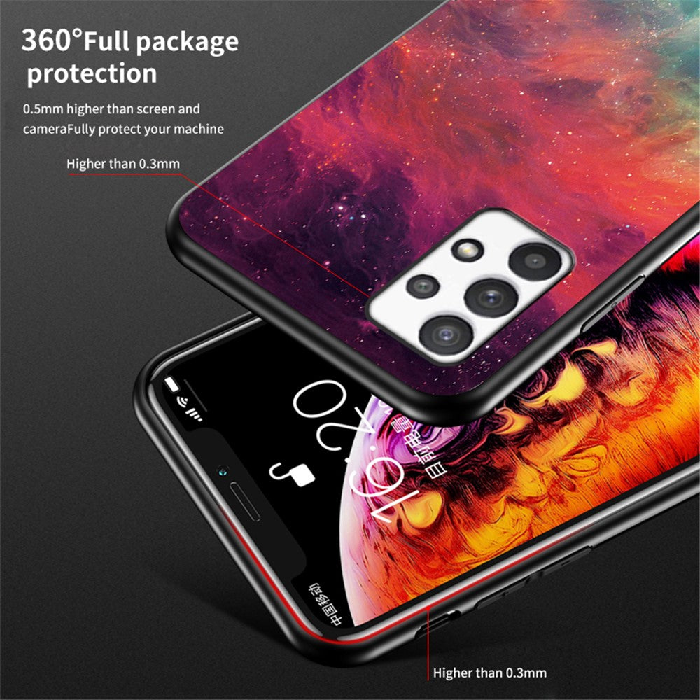 Hærdet glas med stjernehimmel-mønster + PC + TPU beskyttelsescover til Samsung Galaxy A33 5G
