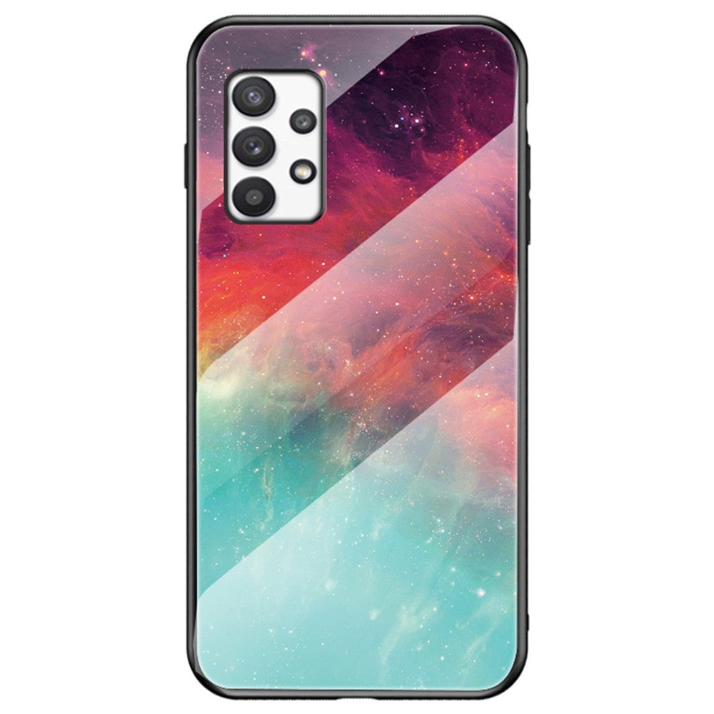 Skyddande mobilskal i härdat glas + PC + TPU med stjärnmotiv för Samsung Galaxy A33 5G