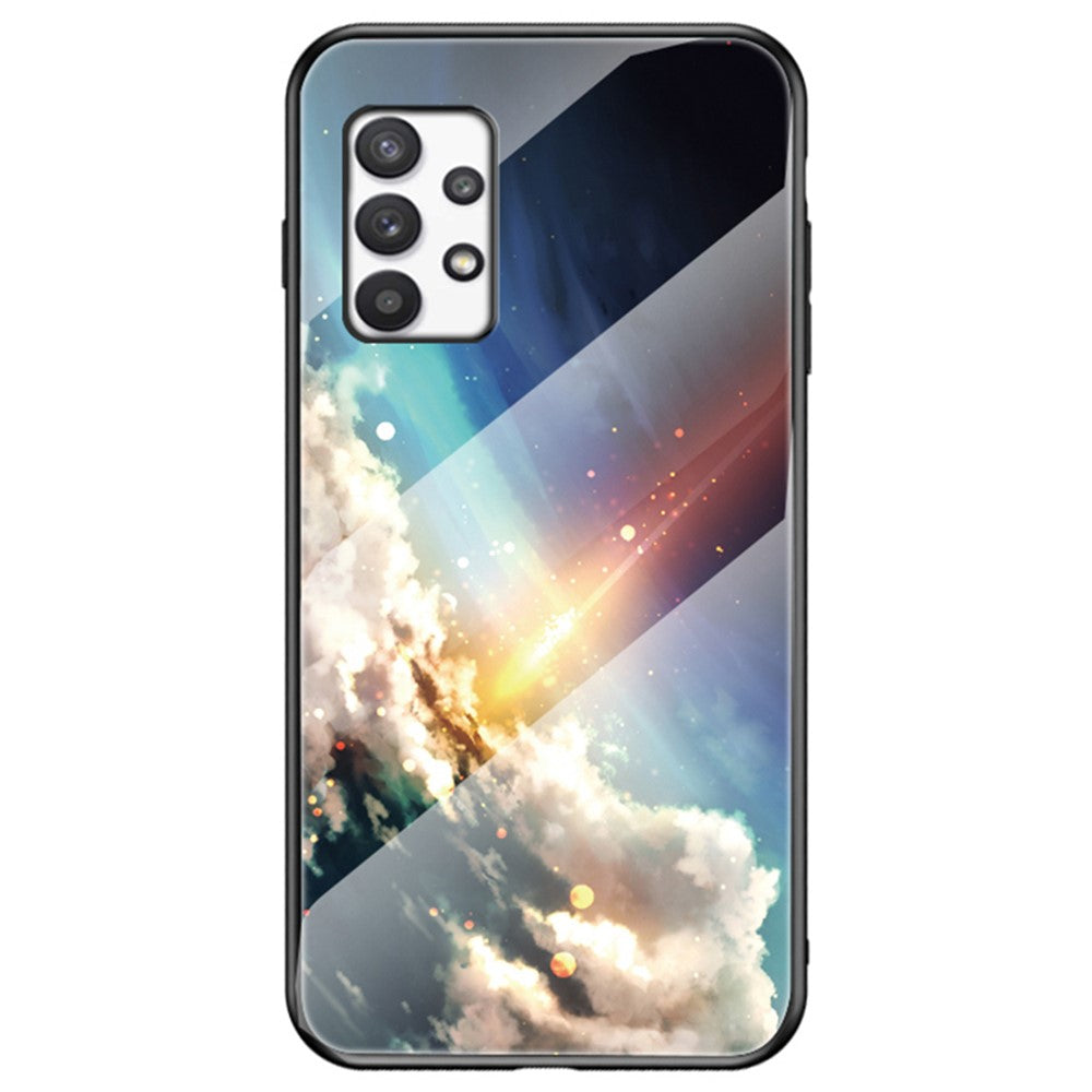 Skyddande mobilskal i härdat glas + PC + TPU med stjärnmotiv för Samsung Galaxy A33 5G