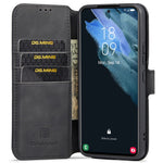 DG.MING Retro Leather Case Anti-drop Well-protected Wallet Stand Phone Cover for Samsung Galaxy S22+ 5G