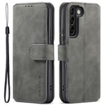DG.MING Retro Leather Case Anti-drop Well-protected Wallet Stand Phone Cover for Samsung Galaxy S22+ 5G