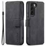 DG.MING All-inclusive beskyttelse retro stil telefoncover stand wallet PU lædercover til Samsung Galaxy S22 5G