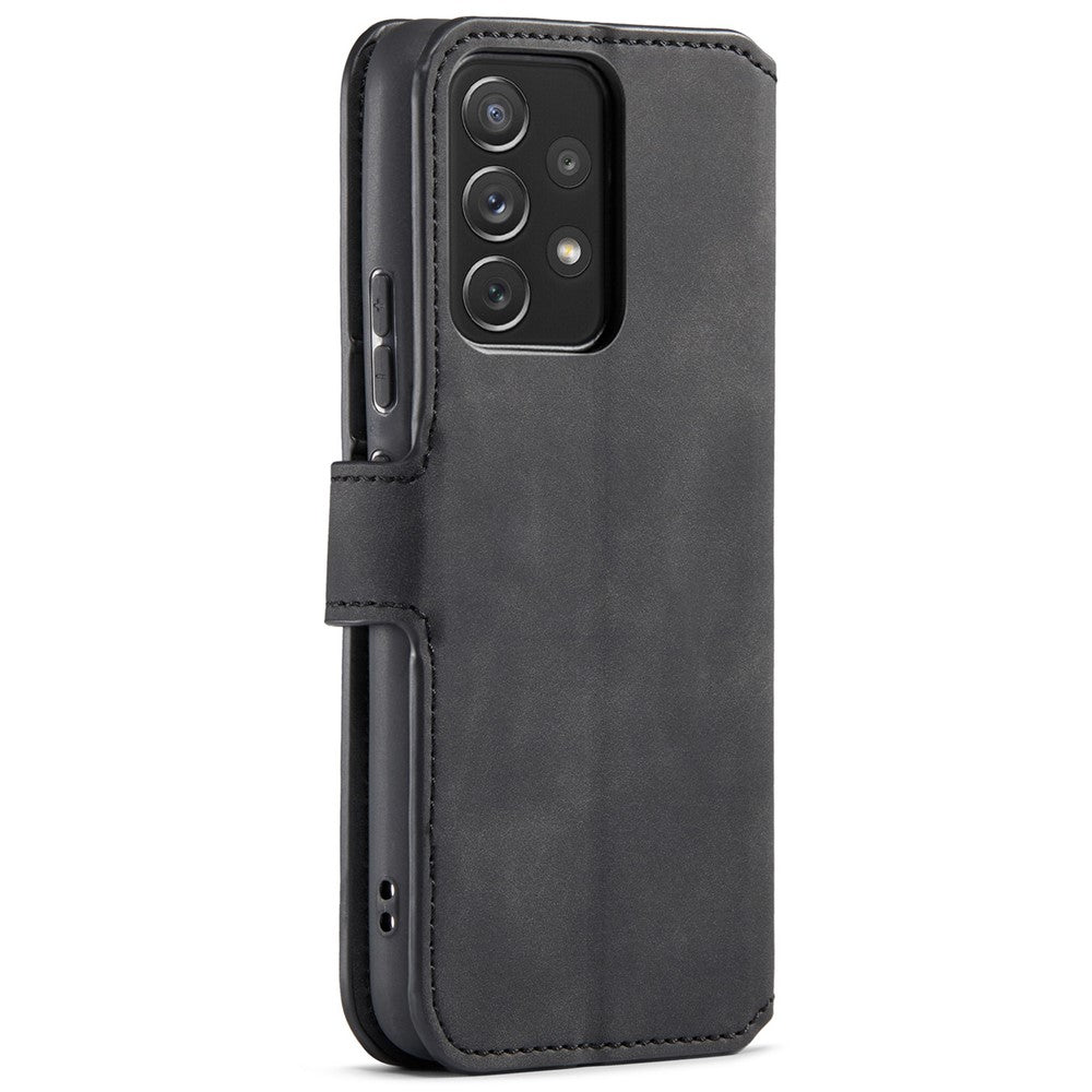 DG.MING Stand Wallet Design Retro Style PU Leather Cover Inner Soft TPU Phone Case for Samsung Galaxy A53 5G