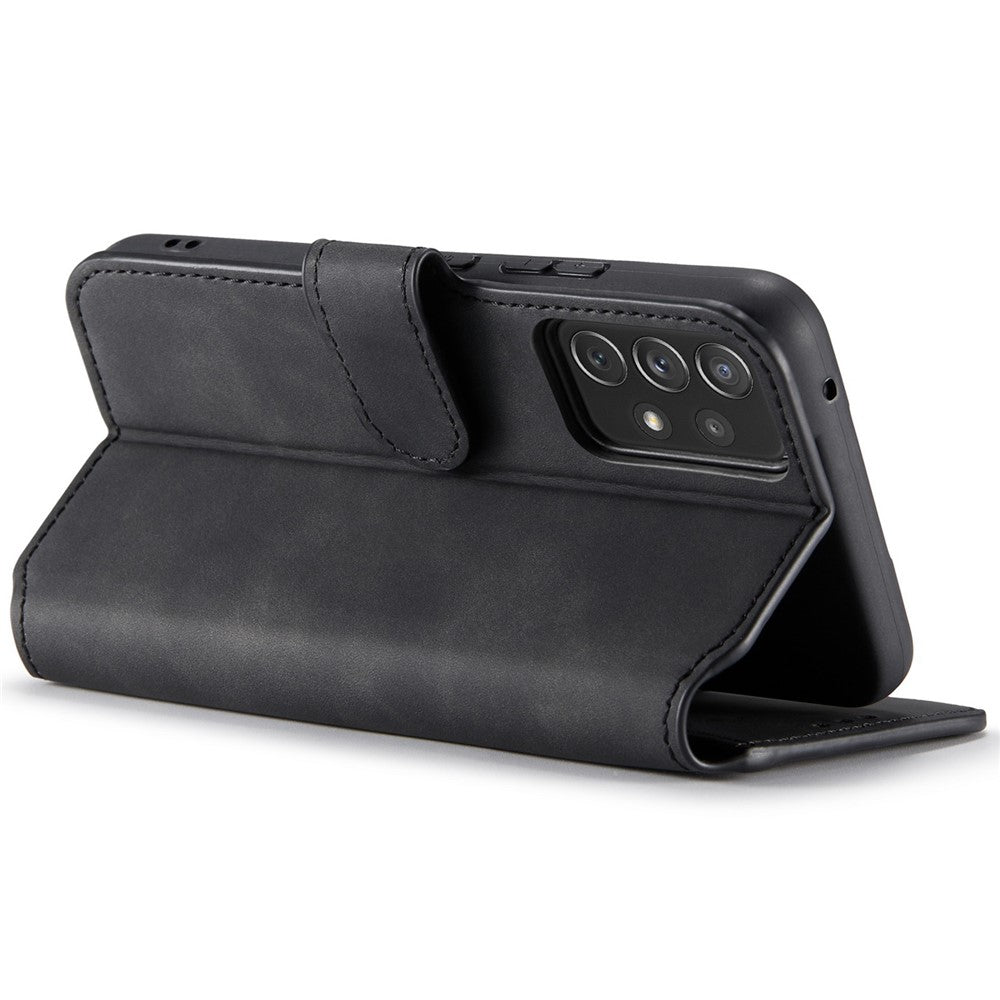 DG.MING Stand Wallet Design Retro Style PU Leather Cover Inner Soft TPU Phone Case for Samsung Galaxy A53 5G