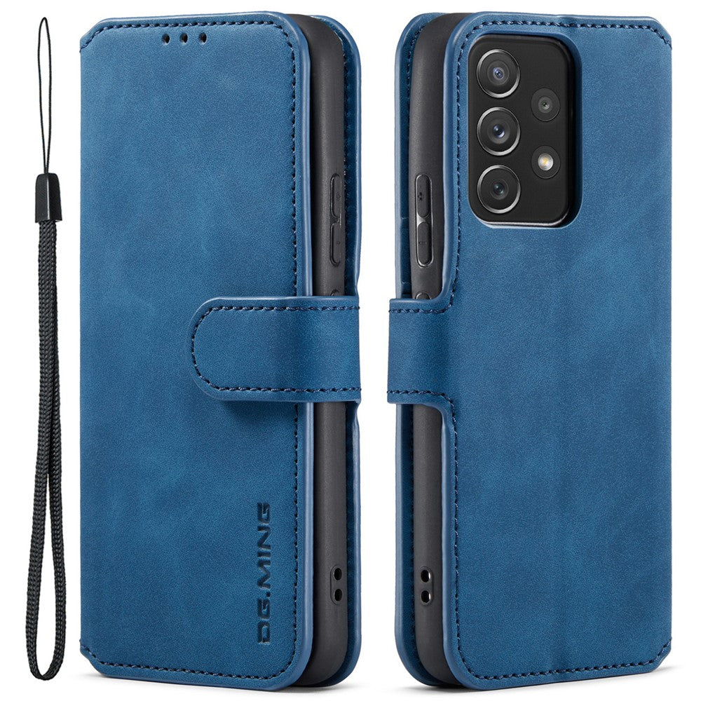DG.MING Stand Wallet Design Retro Style PU Leather Cover Inner Soft TPU Phone Case for Samsung Galaxy A53 5G