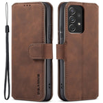 DG.MING Stand Wallet Design Retro Style PU Leather Cover Inner Soft TPU Phone Case for Samsung Galaxy A53 5G