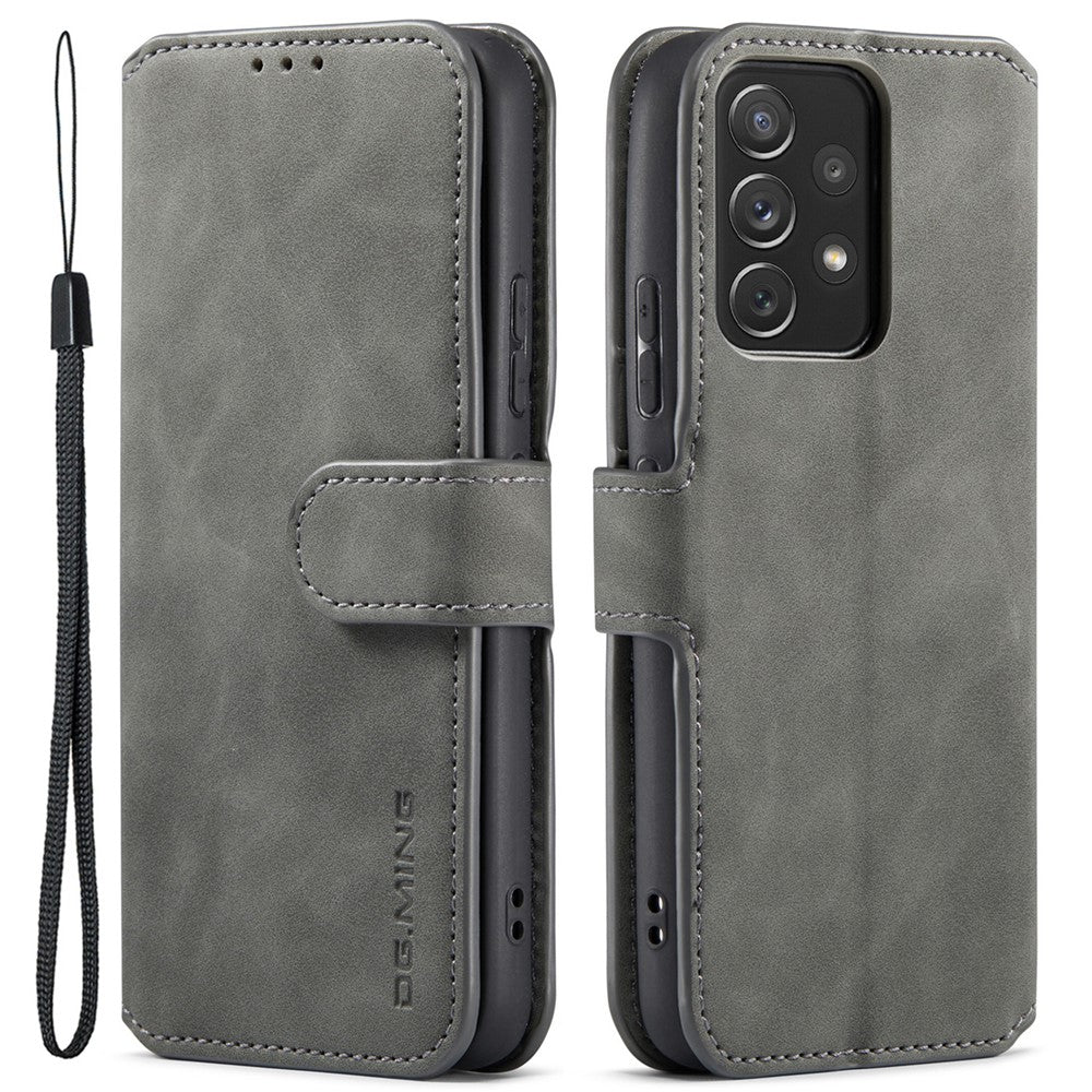 DG.MING Stand Wallet Design Retro Style PU Leather Cover Inner Soft TPU Phone Case for Samsung Galaxy A53 5G
