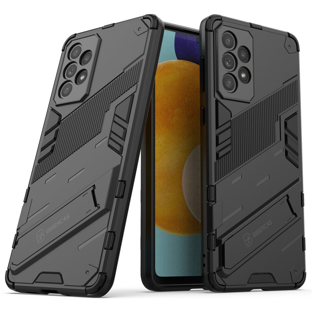 Hands-free Kickstand Design Anti-fall Protection TPU + PC Hybrid Phone Case Shell for Samsung Galaxy A73 5G