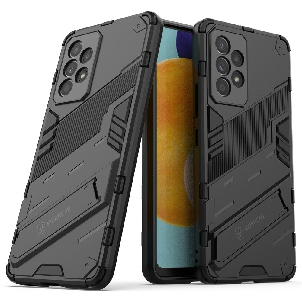 Well-protected Anti-drop Hands-free Kickstand Design TPU + PC Hybrid Phone Case Cover for Samsung Galaxy A53 5G