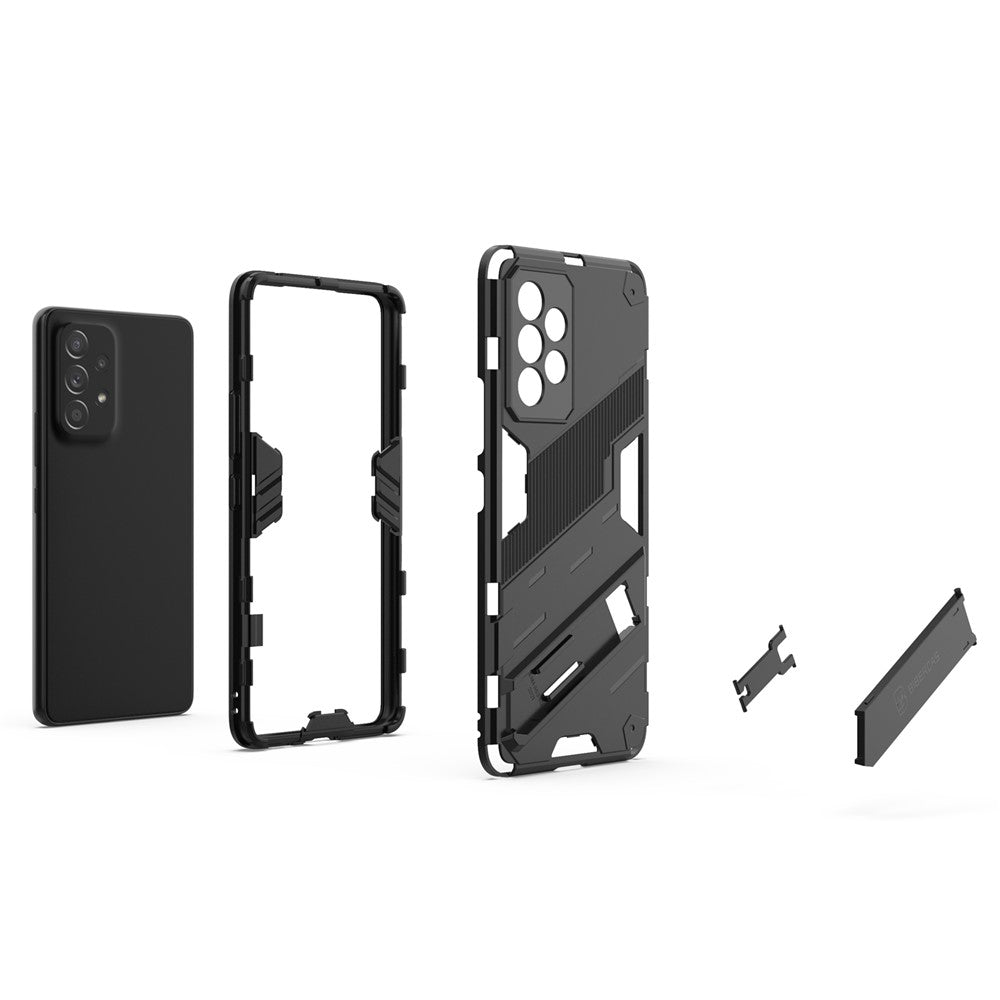 Well-protected Anti-drop Hands-free Kickstand Design TPU + PC Hybrid Phone Case Cover for Samsung Galaxy A53 5G