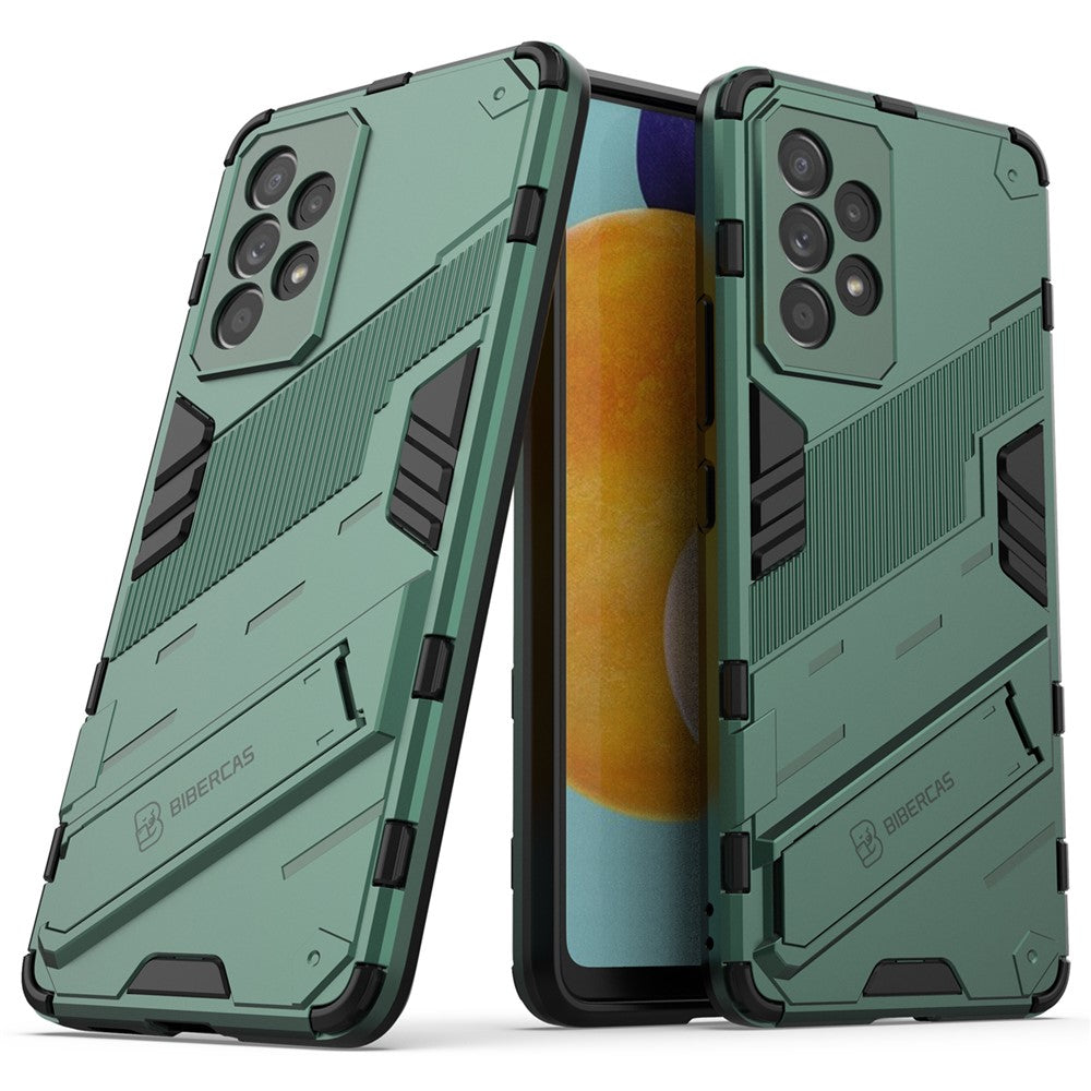 Well-protected Anti-drop Hands-free Kickstand Design TPU + PC Hybrid Phone Case Cover for Samsung Galaxy A53 5G