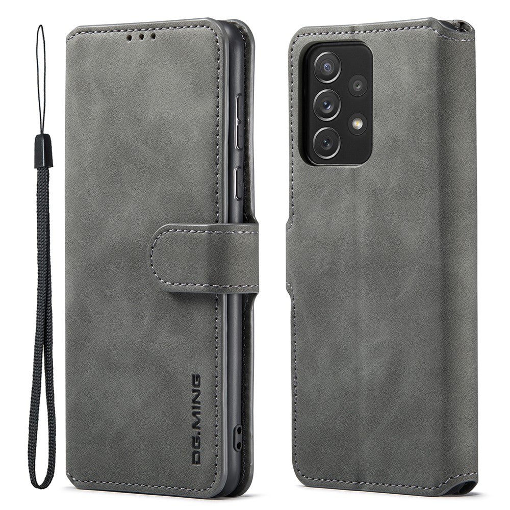 DG.MING Retro Style Shockproof Phone Case PU Leather Stand Wallet Magnetic Clasp Cover for Samsung Galaxy A73 5G