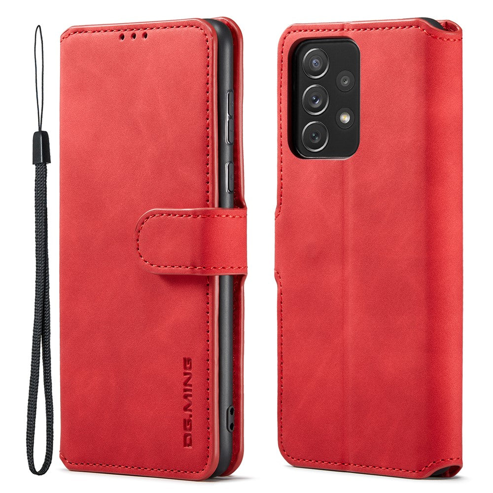DG.MING Retro Style Shockproof Phone Case PU Leather Stand Wallet Magnetic Clasp Cover for Samsung Galaxy A73 5G