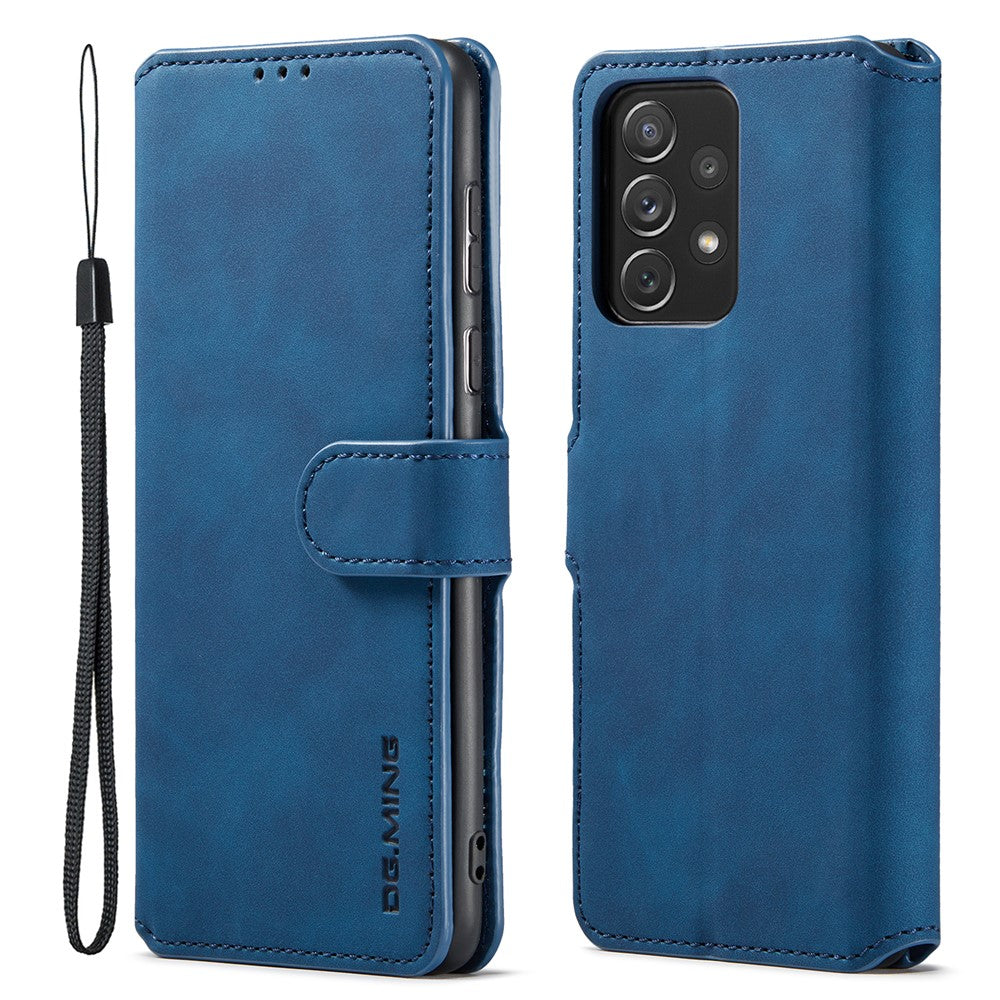 DG.MING Retro Style Shockproof Phone Case PU Leather Stand Wallet Magnetic Clasp Cover for Samsung Galaxy A73 5G