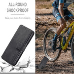 DG.MING Retro Leather Case Drop-resistant Stand Wallet Folio Flip Phone Cover for Samsung Galaxy A13 4G