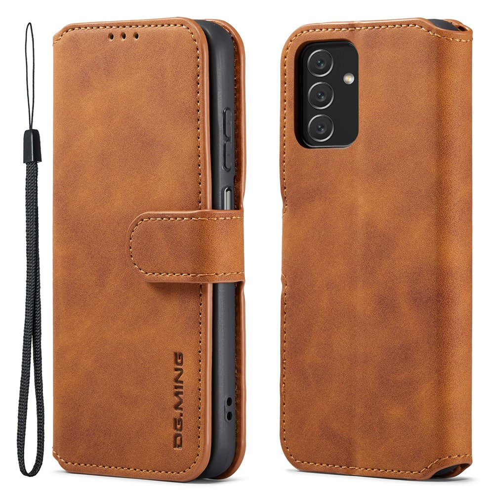 DG.MING Retro Leather Case Drop-resistant Stand Wallet Folio Flip Phone Cover for Samsung Galaxy A13 4G