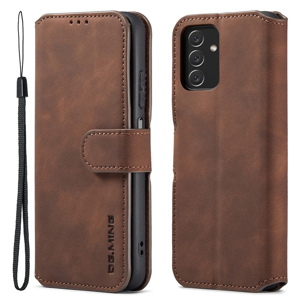 DG.MING Retro Leather Case Drop-resistant Stand Wallet Folio Flip Phone Cover for Samsung Galaxy A13 4G