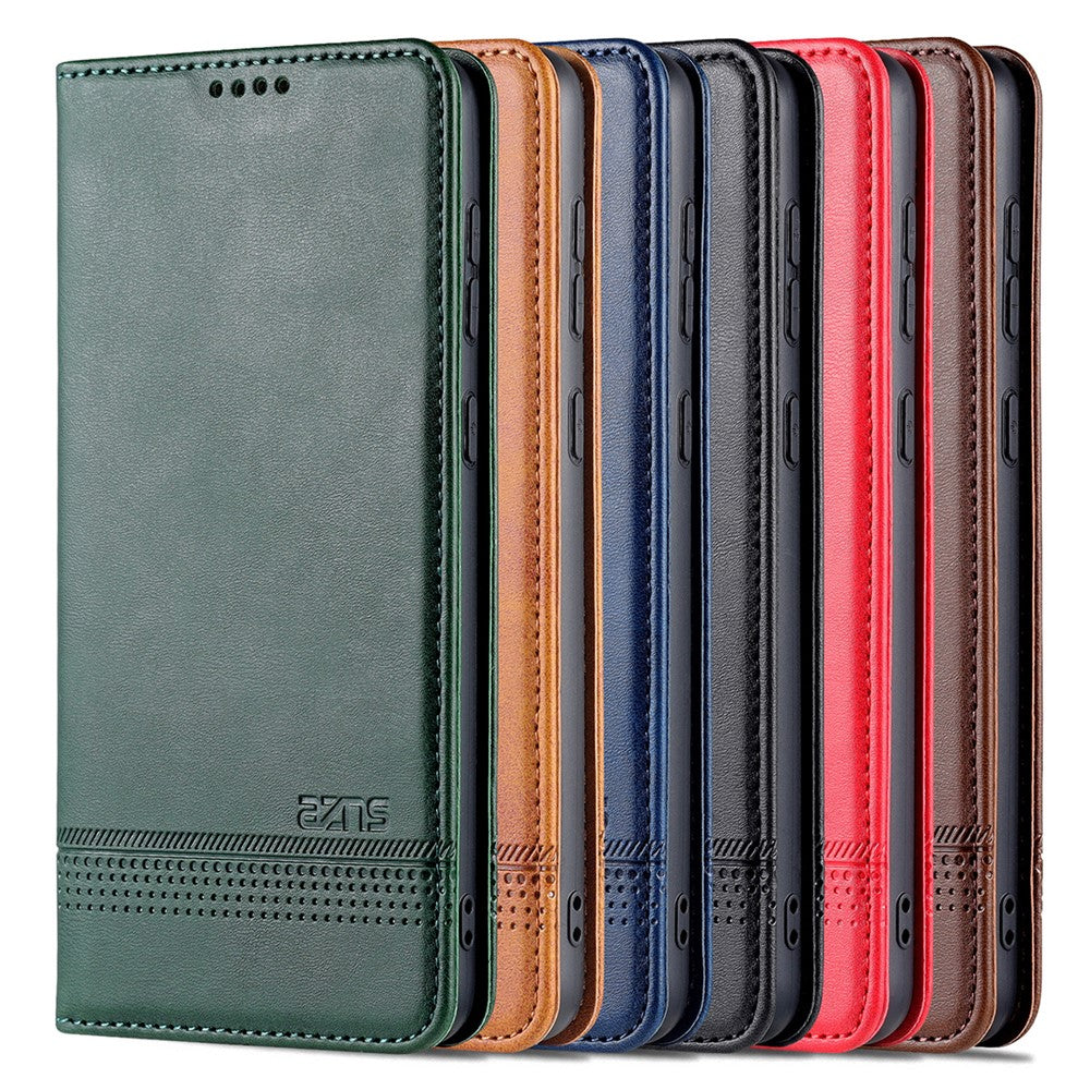 AZNS Phone Bag Case Strong Magnetic Auto-absorbed Cover PU Leather Stand Wallet Smartphone Case for Samsung Galaxy A33 5G