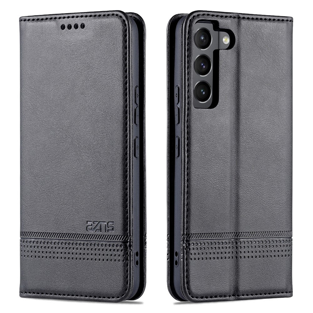 AZNS PU Leather + TPU Magnetic Auto-absorbed Full Protection Cover Stand Wallet Phone Case for Samsung Galaxy S22 5G