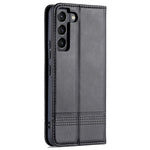 AZNS PU-läder + TPU magnetiskt självabsorberande heltäckande skyddsfodral med stativ och plånboksfodral till Samsung Galaxy S22 5G