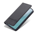 AZNS PU Leather + TPU Magnetic Auto-absorbed Full Protection Cover Stand Wallet Phone Case for Samsung Galaxy S22 5G