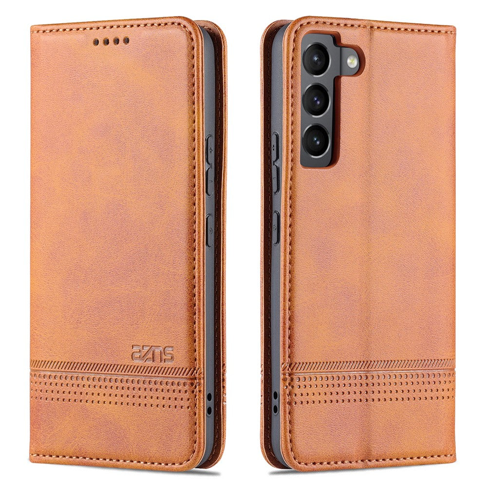 AZNS PU Leather + TPU Magnetic Auto-absorbed Full Protection Cover Stand Wallet Phone Case for Samsung Galaxy S22 5G
