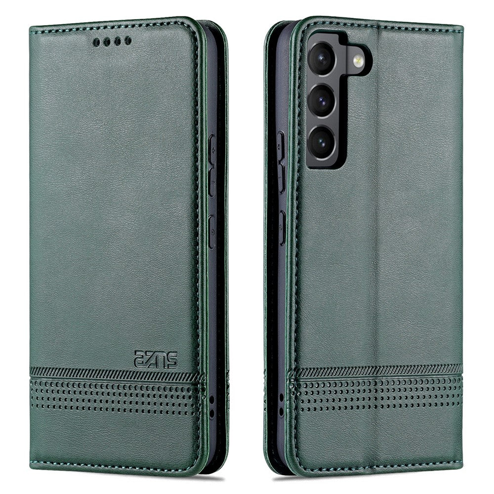 AZNS PU Leather + TPU Magnetic Auto-absorbed Full Protection Cover Stand Wallet Phone Case for Samsung Galaxy S22 5G