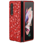 Glitter Sequins TPU Frame + PC Back Cover Electroplating Protective Phone Case for Samsung Galaxy Z Fold3 5G