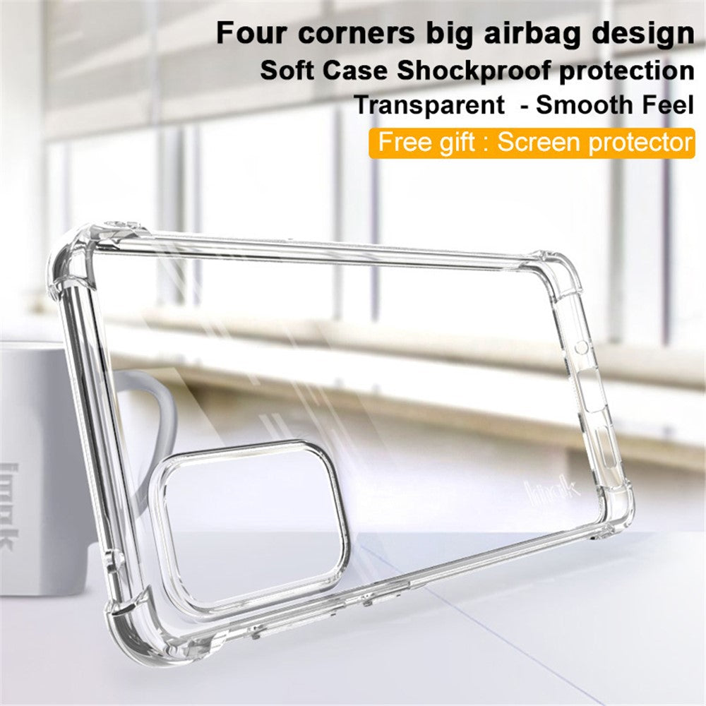 IMAK Soft TPU Flexible Full-Body Airbag Shockproof Case with Screen Protector for Samsung Galaxy A73 5G
