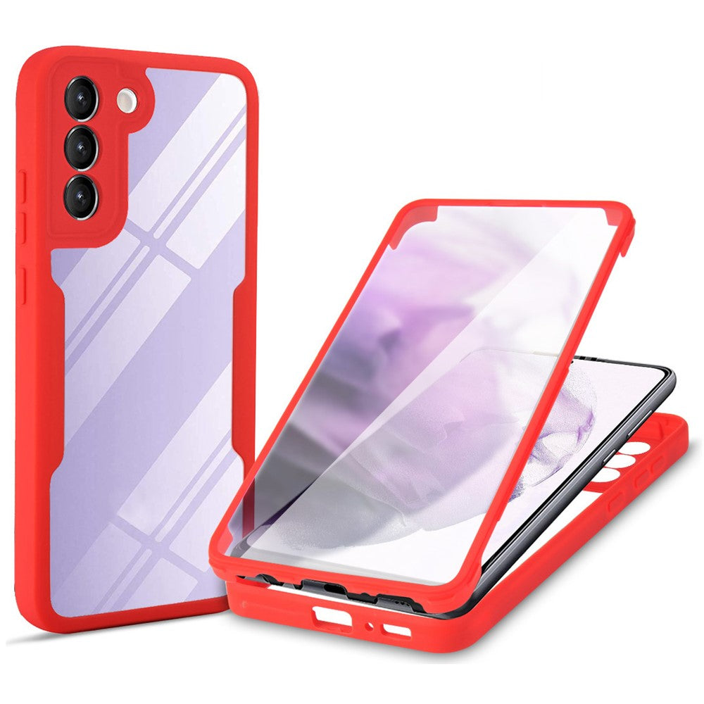 PET Screen Protector + Acrylic + TPU Full Cover Hybrid Phone Case for Samsung Galaxy S22 5G