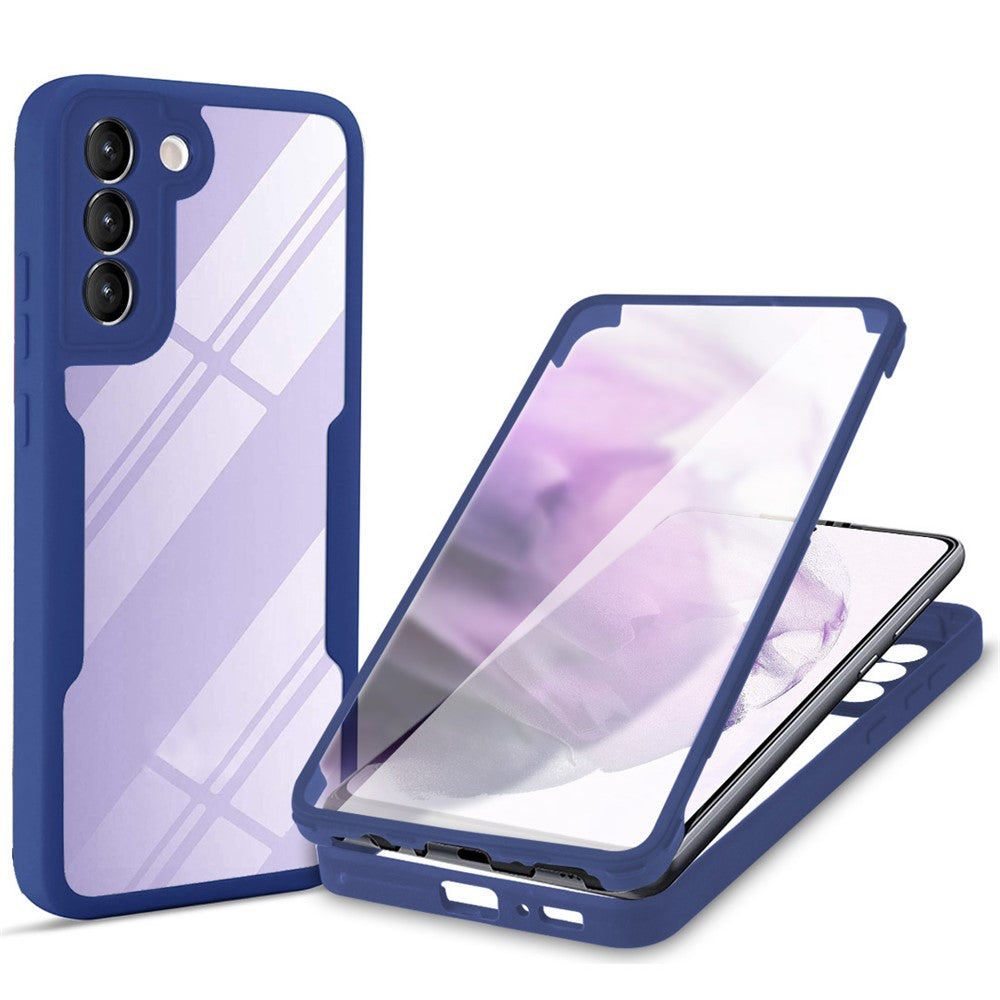 PET-skärmskydd + akryl + TPU-heltäckande hybridmobilskal för Samsung Galaxy S22 5G