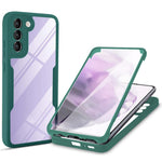 PET-skärmskydd + akryl + TPU-heltäckande hybridmobilskal för Samsung Galaxy S22 5G