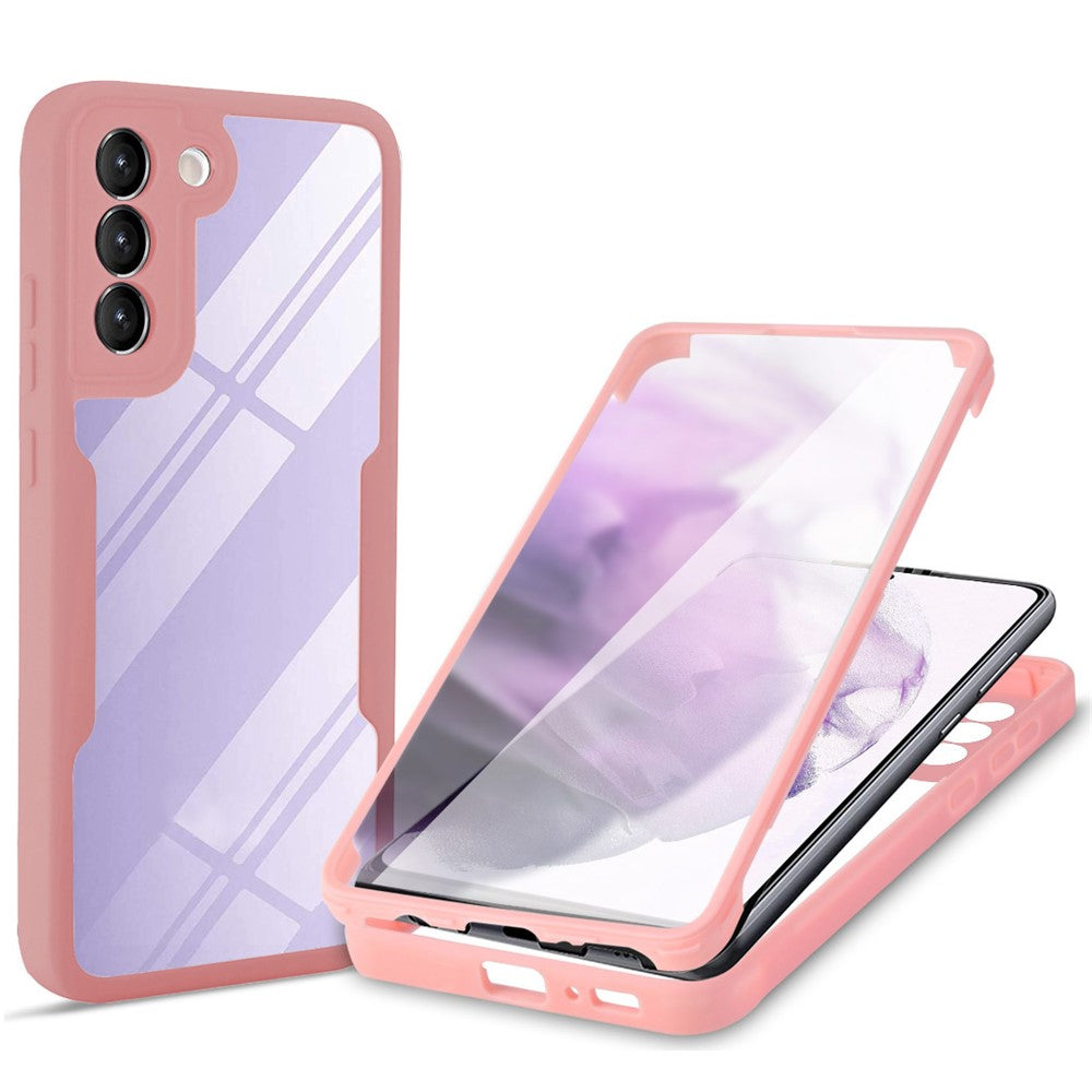 PET Screen Protector + Acrylic + TPU Full Cover Hybrid Phone Case for Samsung Galaxy S22 5G