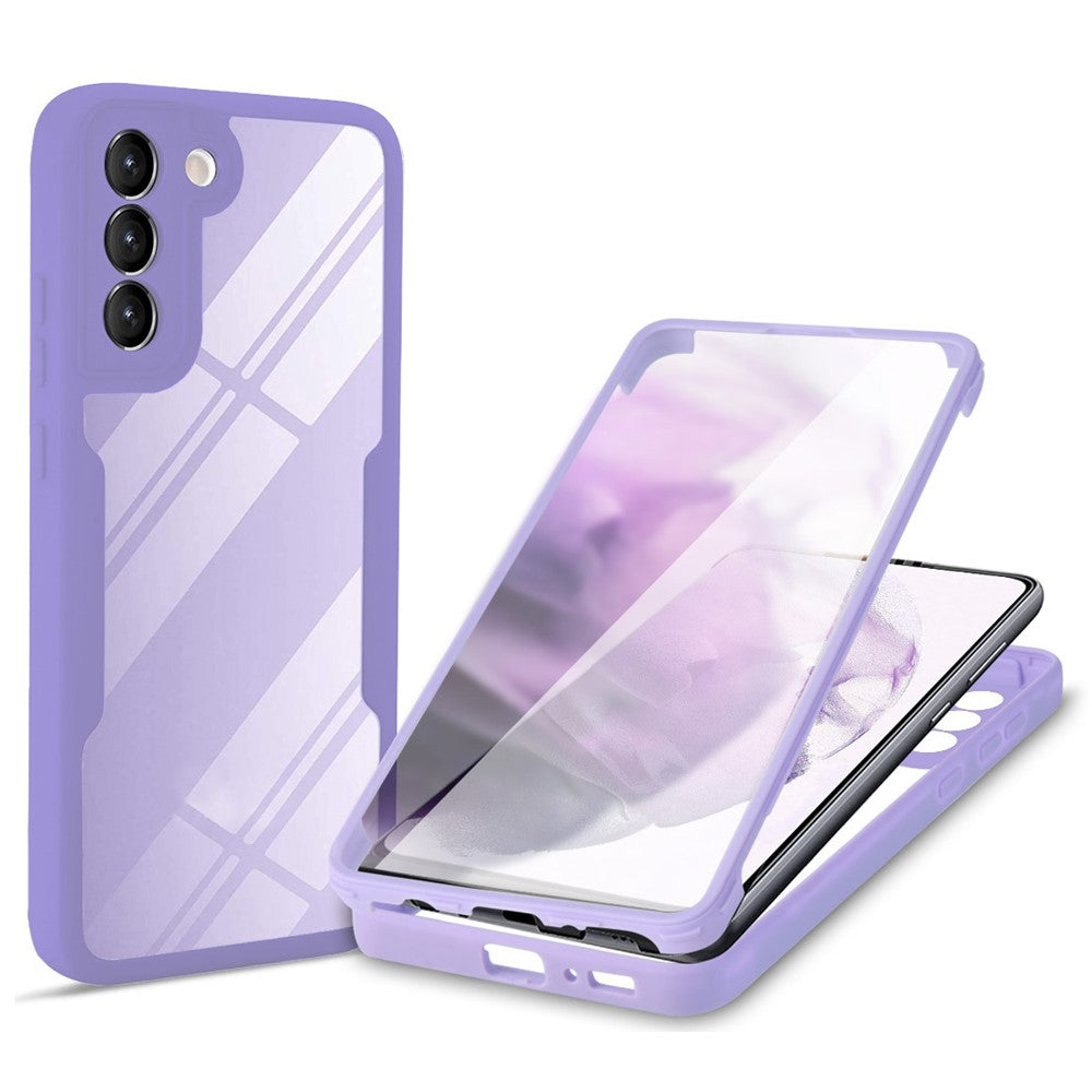 PET Screen Protector + Acrylic + TPU Full Cover Hybrid Phone Case for Samsung Galaxy S22 5G