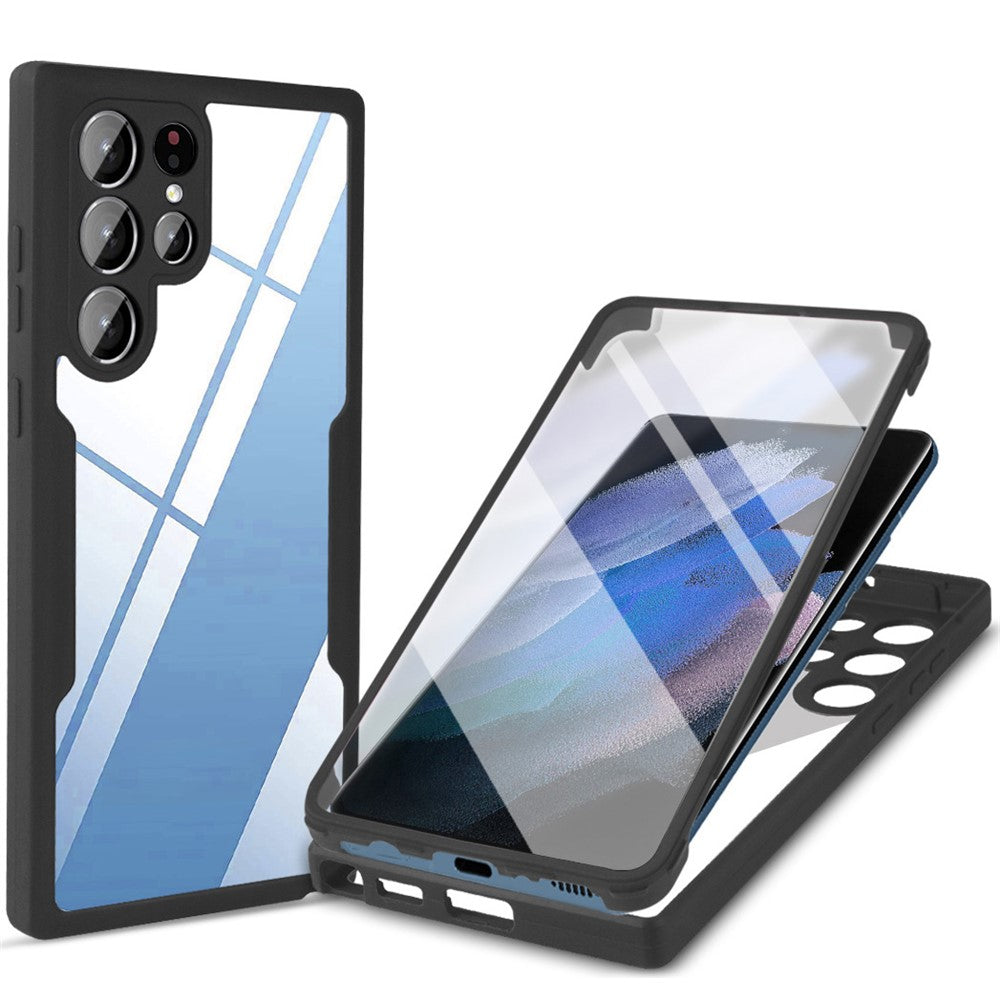 Kameralinsskydd PET-skärmfilm + akryl + TPU-mobilskal för Samsung Galaxy S22 Ultra 5G