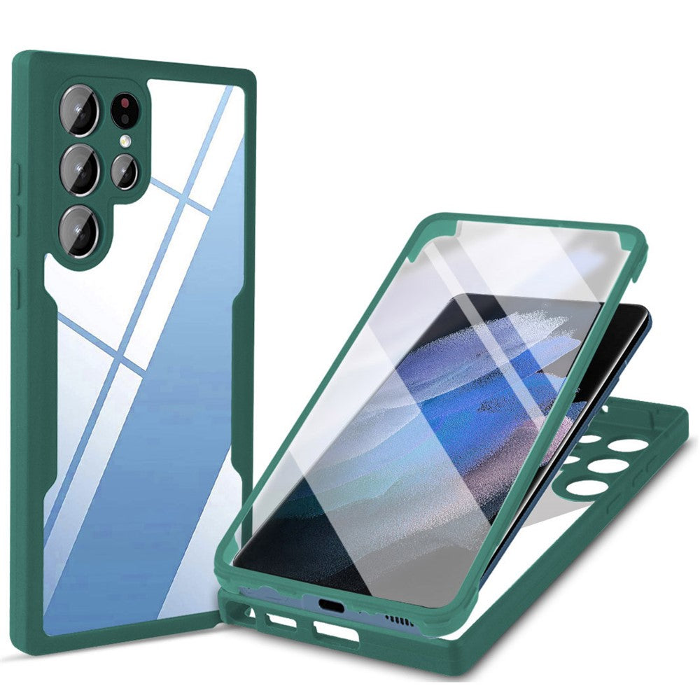 Kameralinsskydd PET-skärmfilm + akryl + TPU-mobilskal för Samsung Galaxy S22 Ultra 5G